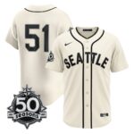 Ichiro Suzuki #51 Seattle Mariners 50th Anniversary Steelheads Sunday Night Jersey - Cream