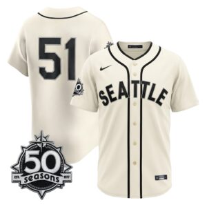 Ichiro Suzuki #51 Seattle Mariners 50th Anniversary Steelheads Sunday Night Jersey - Cream
