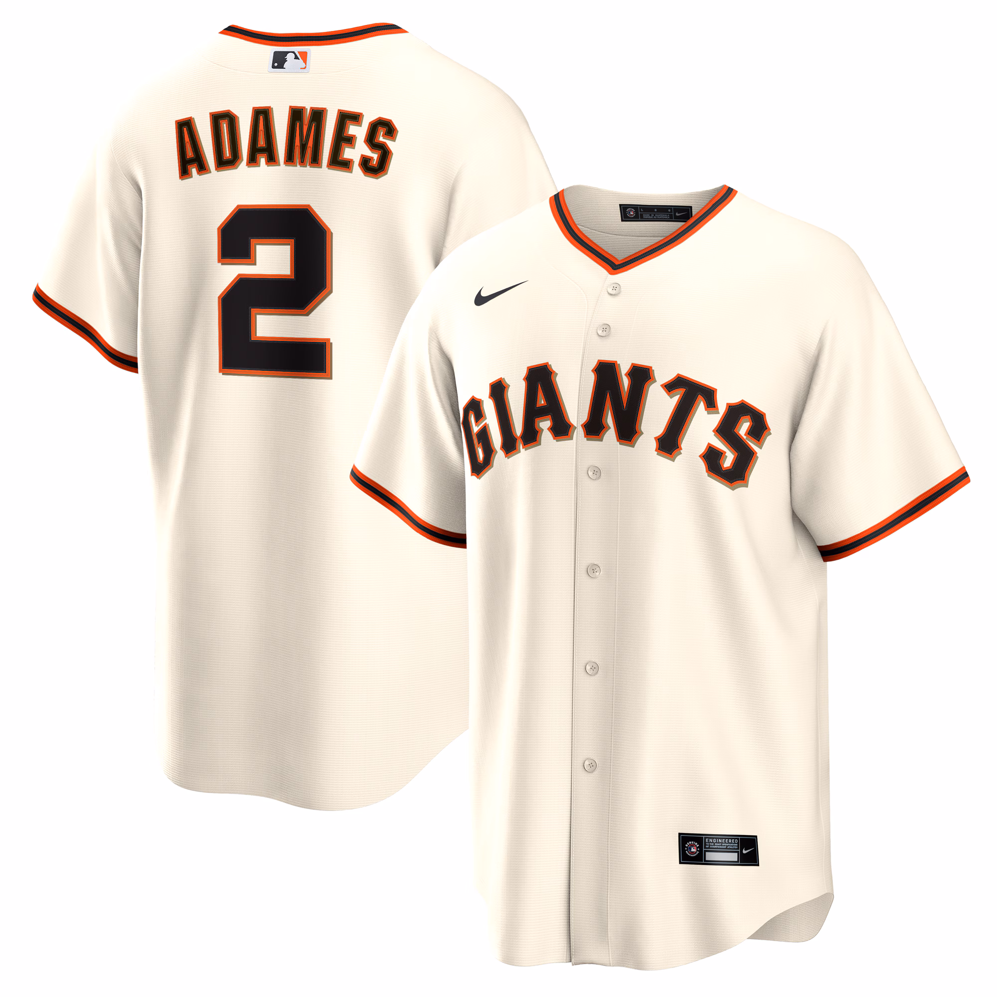 Men's  San Francisco Giants Willy Adames #2 Cream Home Replica Jersey