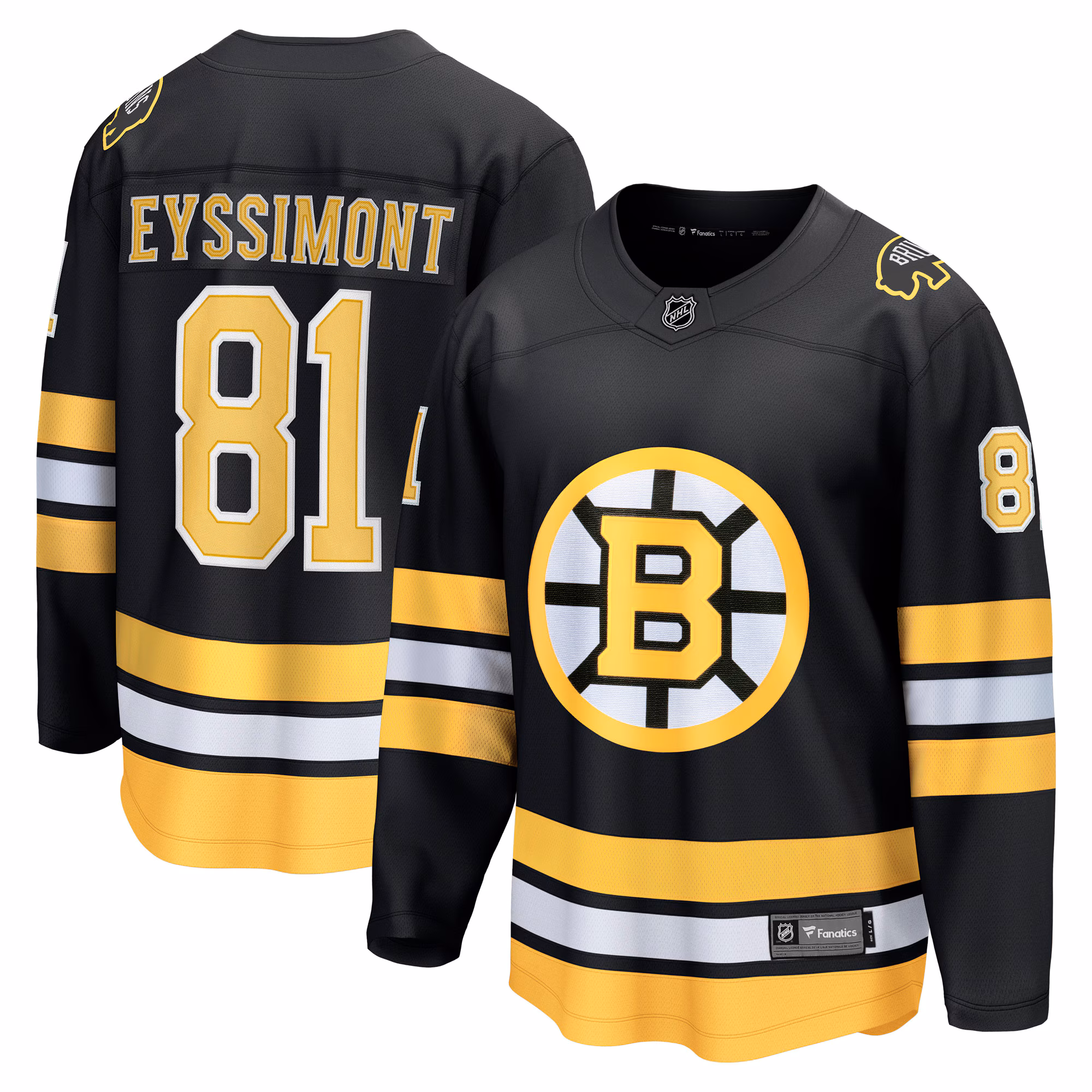 Boston Bruins Michael Eyssimont #81 Fanatics Black Home Breakaway Player Jersey