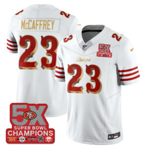 San Francisco 49ers Christian McCaffrey # 23 SF Rivalries 5-Time Champions Patch Vapor Limited Jersey - All Stitched