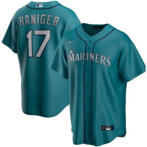 Men's  Seattle Mariners #17 Mitch Haniger Aqua Alternate 2020 Jersey