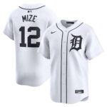 Men's Detroit Tigers #12 Casey Mize  White Home Limited Player Jersey