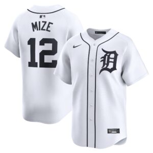 Men's Detroit Tigers #12 Casey Mize  White Home Limited Player Jersey