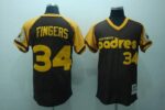 Mitchell And Ness San Diego Padres #34 Rollie Fingers Stitched Coffee Throwback Jersey