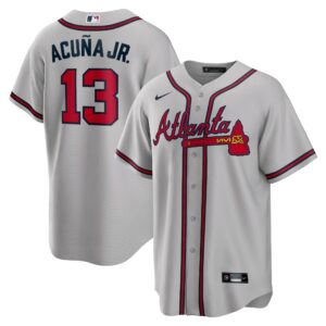 Atlanta Braves Ronald Acuna Jr. Gray Road Replica Player Name Jersey