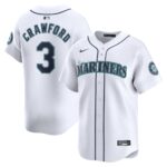 Men's Seattle Mariners #3 J.P. Crawford  White Home Limited Player Jersey