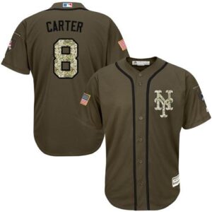 New York Mets #8 Gary Carter Green Salute to Service Stitched Jersey