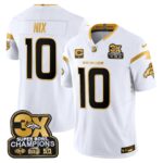 Bo Nix Denver Broncos-Time Champions Patch Gold Vapor Limited Jersey - All Stitched