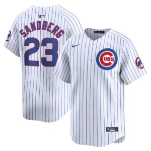 Men's Chicago Cubs #23 Ryne Sandberg  White Home Limited Player Jersey