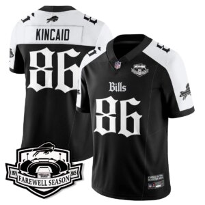 Dalton Kincaid #86 Buffalo Bills BUF Gothic Vapor Limited Jersey - Farewell Highmark Patch - All Stitched
