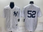 Men's New York Yankees #52 C.C. Sabathia White No Name Stitched  Cool Base Jersey