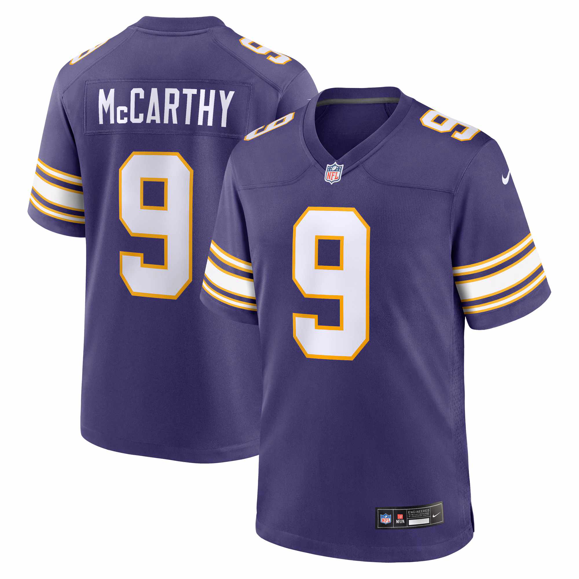 J.J. McCarthy Minnesota Vikings 2nd Alternate 2024 Draft First Round Pick Player Game Jersey - Purple
