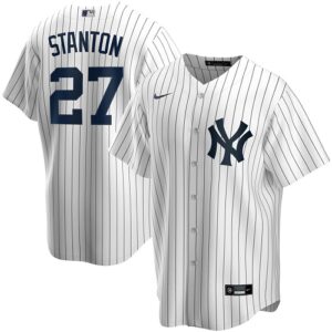 Men's  New York Yankees #27 Giancarlo Stanton White Home 2020 Jersey