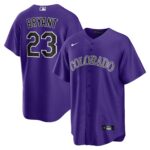 Men's Colorado Rockies Kris Bryant  Purple Alternate Replica Player Jersey