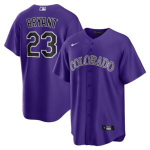 Men's Colorado Rockies Kris Bryant  Purple Alternate Replica Player Jersey