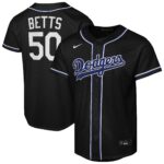 Youth Los Angeles Dodgers Mookie Betts #50 Black Fashion Replica Player Jersey