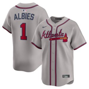 Atlanta Braves Ozzie Albies #1 Gray Road Limited Player Jersey