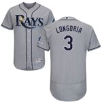Tampa Bay Rays #3 Evan Longoria Grey Flexbase Collection Stitched Jersey
