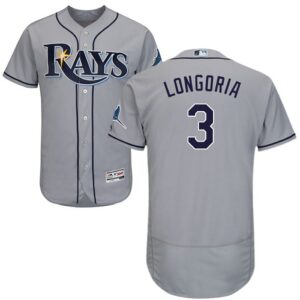 Tampa Bay Rays #3 Evan Longoria Grey Flexbase Collection Stitched Jersey