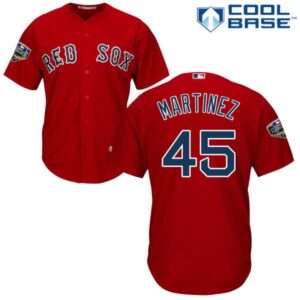 Boston Red Sox #45 Pedro Martinez Red New Cool Base 2018 World Series Stitched Jersey