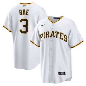 Men's #3 Ji-Hwan Bae Pittsburgh Pirates  Player White Jersey