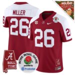 Jam Miller #26 Ncaa BAMA Rose Bowl Patch Vapor Limited Jersey - Alabama Map - All Stitched
