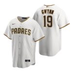 Men's San Diego Padres #19 Tony Gwynn  White Brown Home Jersey