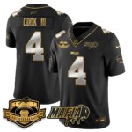 James Cook III #4 Buffalo Bills BUF 2025 Bills Mafia Patch Gold Vapor Limited Jersey - All Stitched