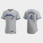 Men's George Springer #4 Toronto Blue Jays Gray Road Flex Base Jersey