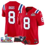 Stefon Diggs #8 New England Patriots Super Bowl LX Patch Vapor Limited Game Jersey - All Stitched