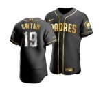 Men's San Diego Padres #19 Tony Gwynn Black Golden Edition Jersey