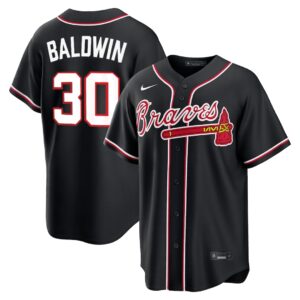 Drake Baldwin #30 Atlanta Braves Fashion Replica Black Out Jersey - Black