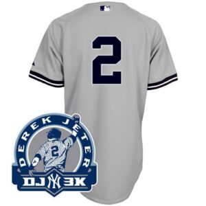 New York Yankees #2 Derek Jeter Grey With DJ-3K Patch Stitched Jersey