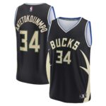 Giannis Antetokounmpo Milwaukee Bucks  Fast Break Replica Player Jersey - Statement Edition - Black