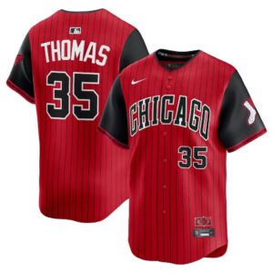 Men's Chicago White Sox #35 Frank Thomas  Red/Black 2025 City Connect Retired Player Jersey