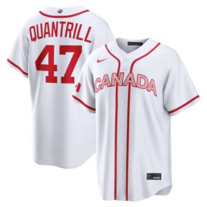 Cal Quantrill #47 Canada Baseball 2026 World Baseball Classic Home Stadium Jersey - White