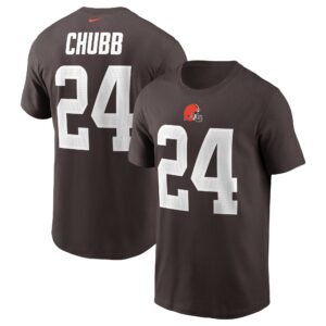 Men's Nick Chubb Brown Cleveland Browns Name & Number T-Shirt