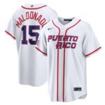 Martín Maldonado #15 Puerto Rico Baseball 2026 World Baseball Classic Home Stadium Jersey - White