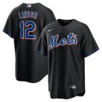 Men's New York Mets Francisco Lindor  Black 2022 Alternate Replica Player Jersey