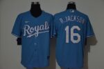 Men's Kansas City Royals #16 Bo Jackson Blue Stitched Cool Base  Jersey
