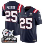 NE 6-Time Champions Patch Vapor Limited Jersey - All Stitched