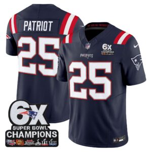 NE 6-Time Champions Patch Vapor Limited Jersey - All Stitched