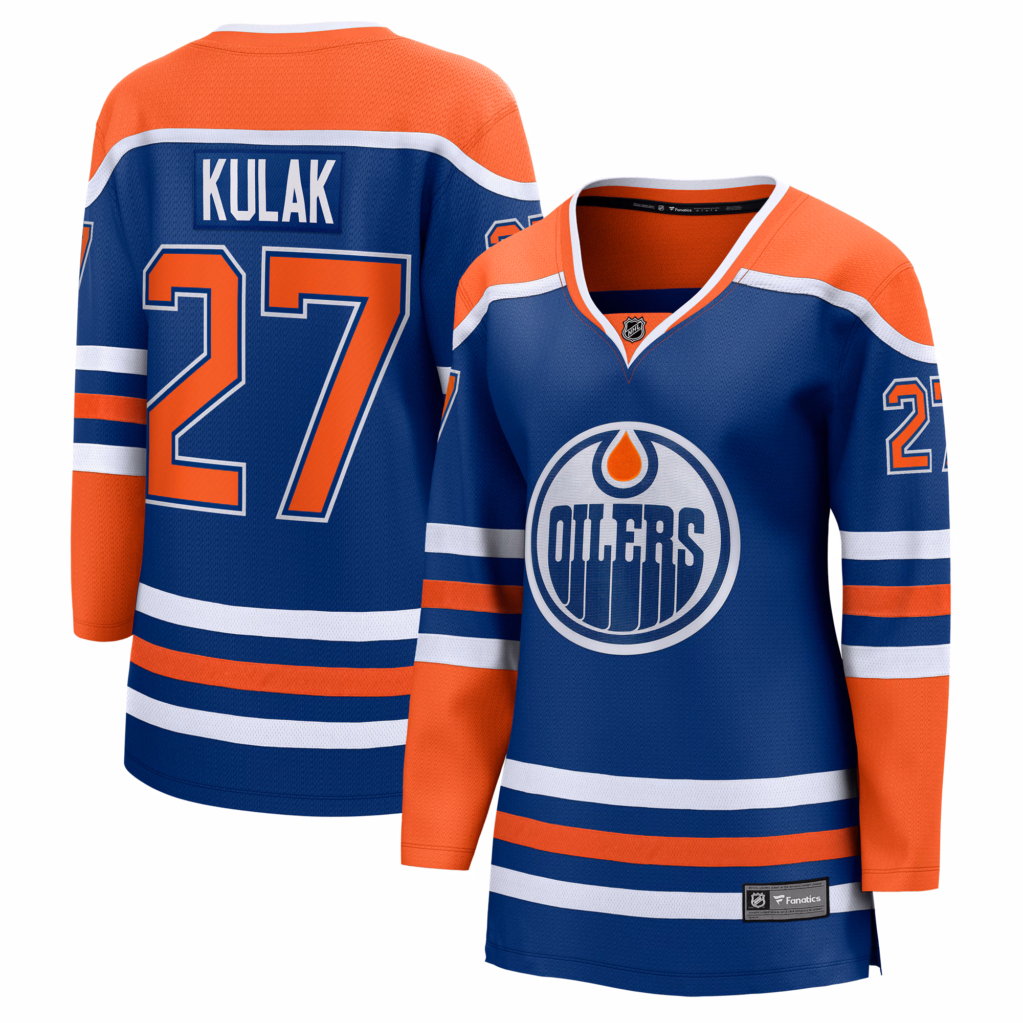 Women's Edmonton Oilers Brett Kulak #27 Fanatics Royal Home Breakaway Player Jersey