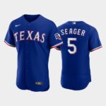 Men's #5 Corey Seager Texas Rangers Royal Flex Base Jersey