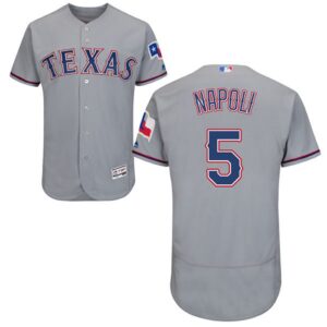 Texas Rangers #5 Mike Napoli Grey Flexbase Collection Stitched Jersey