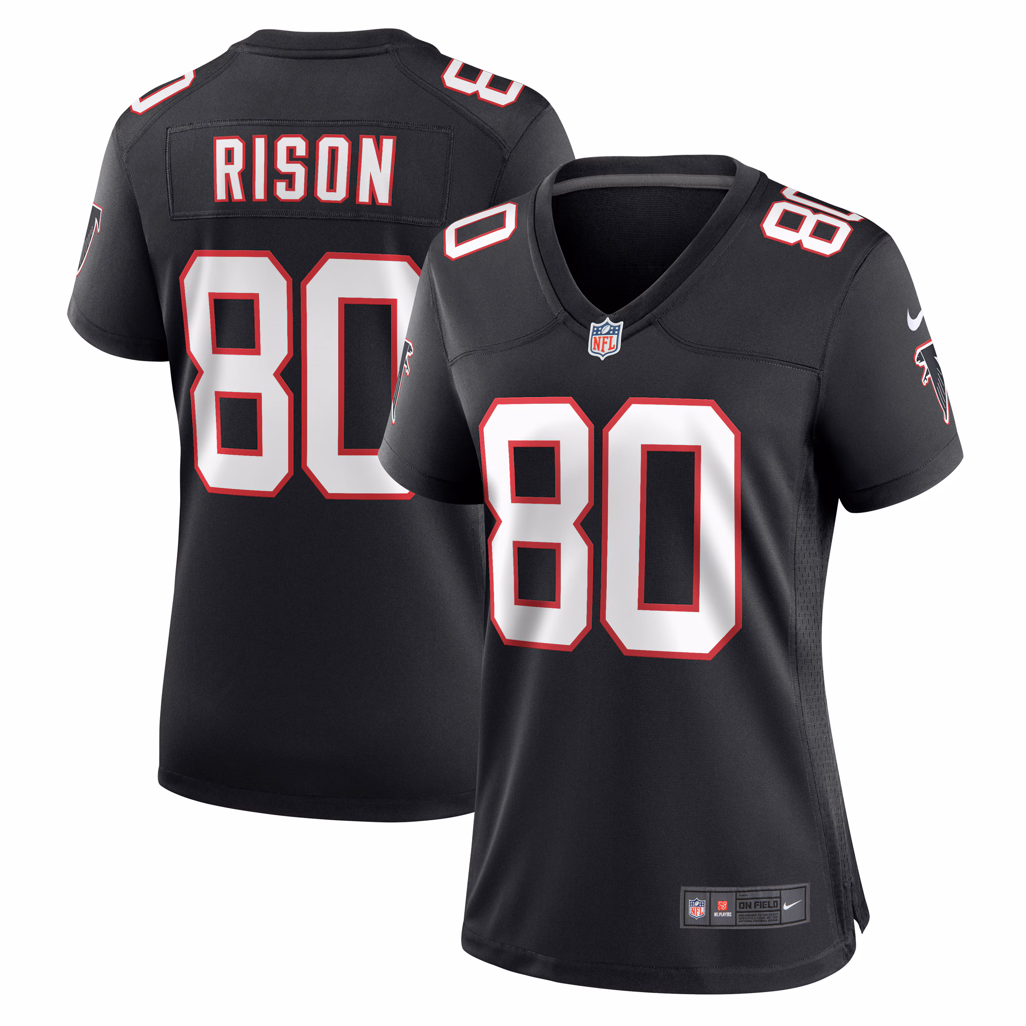 Women's Atlanta Falcons Andre Rison #80 Black Retired Player Jersey