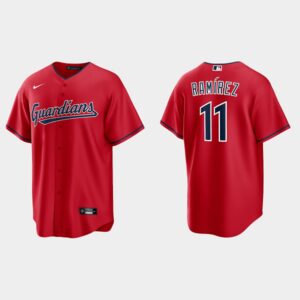 Men's Cleveland Guardians #11 Jose Ramirez Red Alternate Jersey
