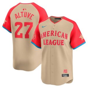 Men's Houston Astros #27 Jose Altuve  Cream 2024 All-Star Game Jersey