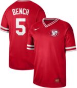Men's  Cincinnati Reds #5 Johnny Bench Red Cooperstown Collection Stitched Jersey